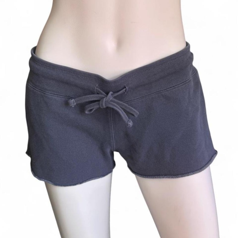 John Galt Low Rise Foldover Lounge Shorts Y2K soft charcoal gray